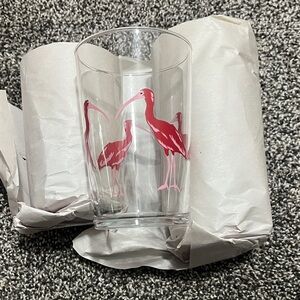 Ikea Ibis Bird Design Glass Tumbler set (4)
